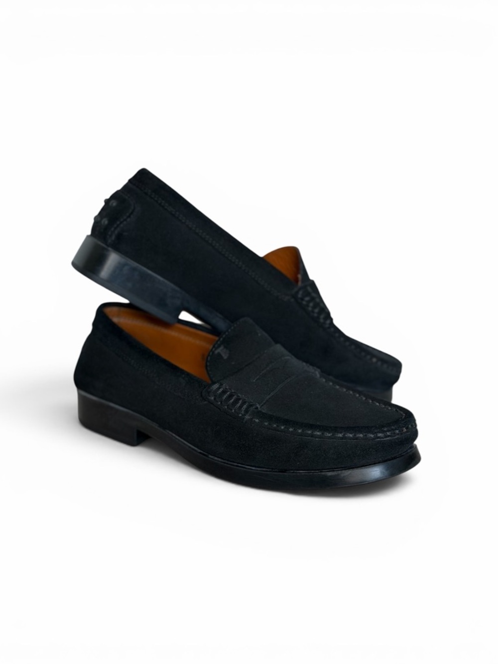 Tod’s Gommino Suede Loafers Black Driving Shoes Slip Women’s 38.5 Luxury Italy